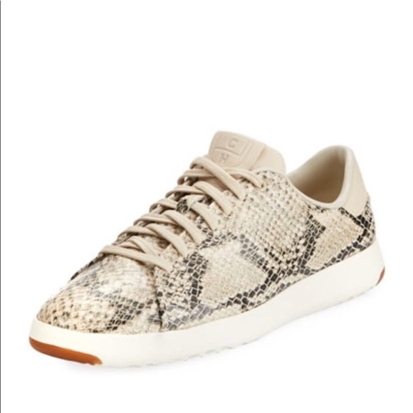 Cole Haan Shoes - Cole Haan Grandpro Snakeskin Lace Up Tennis Shoes